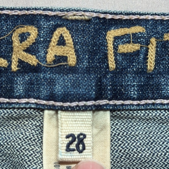 Ezra Fitch Classic Blue Denim Jean Skirt Size 28 Y2K Retro Vintage Front Slit - Picture 9 of 13